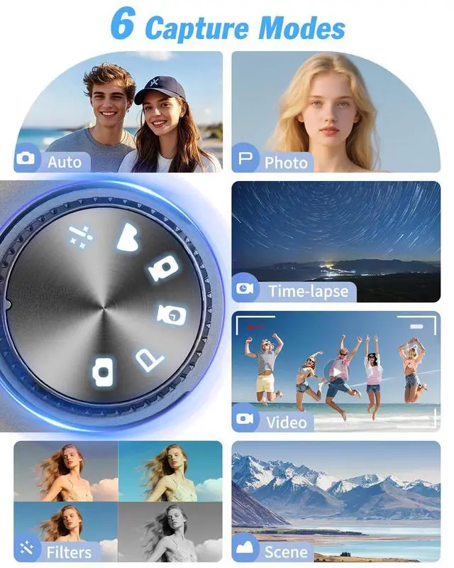 Alt view image 4 of 7 - 8K 64MP Digital Cameras for Photography,16X Zoom,3 Color Filters | 180°Flip Screen2 Batteries, 32GB TF Card,WiFi,Microphone, Tripod, Wide & Macro Lens Kit,Vlogging and Travel,Beginners