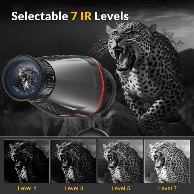 Alt view image 4 of 6 - 4K Digital Night Vision Monocular, 1314FT Nightvision Distance & Manual Focus & Diopter, Night Vision Goggles for 36MP Photo & 4K Video Recording with 32GB Card