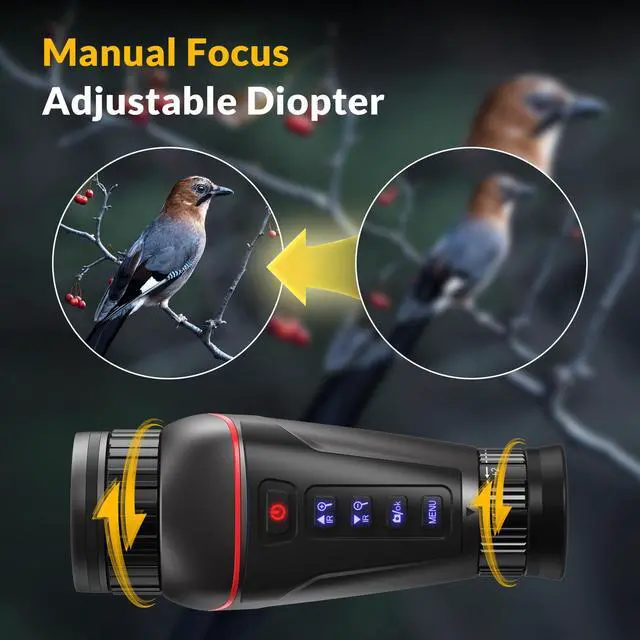 Alt view image 6 of 6 - 4K Digital Night Vision Monocular, 1314FT Nightvision Distance & Manual Focus & Diopter, Night Vision Goggles for 36MP Photo & 4K Video Recording with 32GB Card