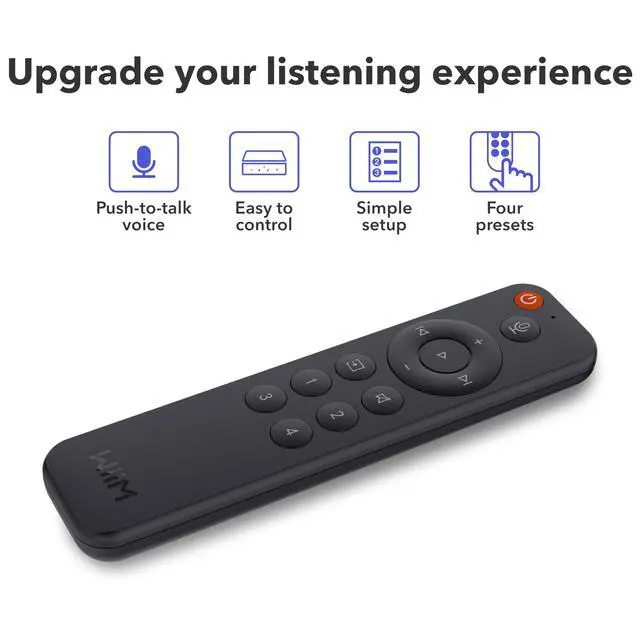 Alt view image 3 of 4 - Voice Remote for Music Streamers, Amplifiers, Speakers and Bars | Push-to-Talk, 4 Preset Buttons