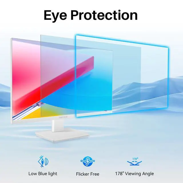 Alt view image 5 of 7 - Thinlerian 27 Inch 4K UHD 3840 x 2160 Computer Monitor, IPS Display, Ultra-Thin Bezel, HDMI, DisplayPort, VESA, Build-in Speakers, PC Monitor for Design, Work, Gaming, White