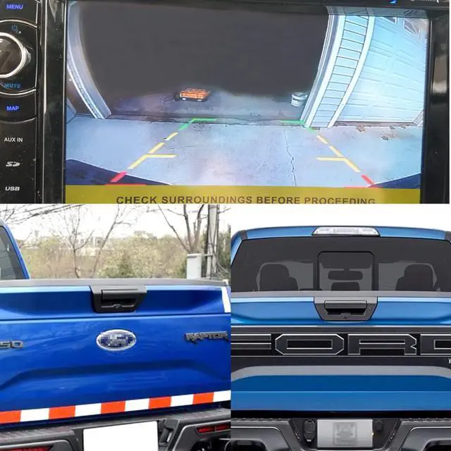 Alt view image 3 of 7 - Tailgate Handle Backup Rear View Camera for Ford F150 2015 2016 2017 Manual Type Reverse Vehicle Backing Night Vision Aftermarket Reversing Cameras for Pickup Truck Black