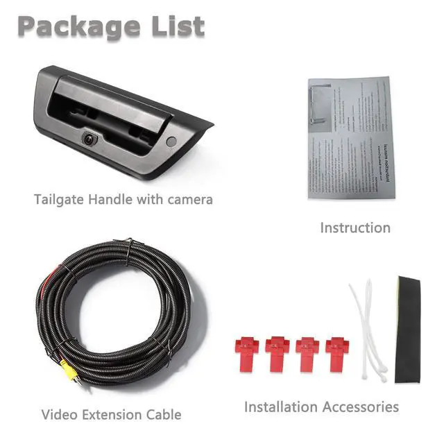 Alt view image 7 of 7 - Tailgate Handle Backup Rear View Camera for Ford F150 2015 2016 2017 Manual Type Reverse Vehicle Backing Night Vision Aftermarket Reversing Cameras for Pickup Truck Black