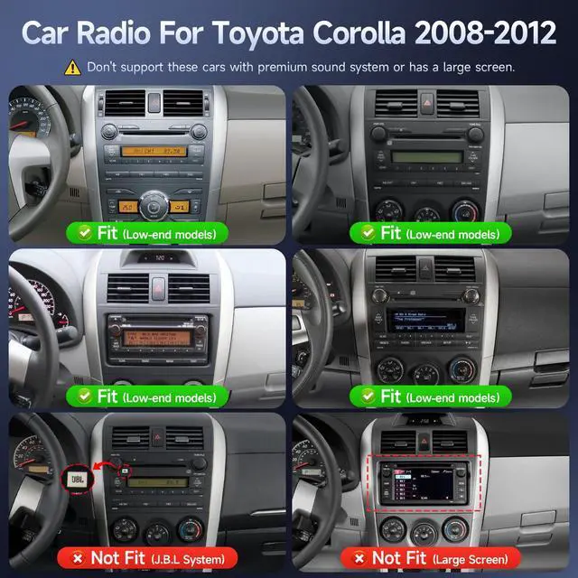 Alt view image 2 of 7 - Double Din Linux Radio for Toyota Corolla 2008 2009 2010 2011 2012 | (Non Fit J.B.L)Fast Boot 9inch IPS Touchscreen for Corolla with Carplay/Android Auto/Bluetooth/FM/Mirrorlink/SWC/Camera