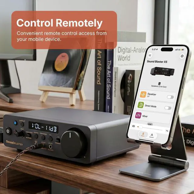 Alt view image 7 of 7 - Sound Blaster X5 Hi-Res Dual DAC USB Headphone Bi-Amplifier | Hi-Res USB DAC, External DAC, Dual DAC, Fully Balanced, Xamp, Headphone Amplifier, Audiophile