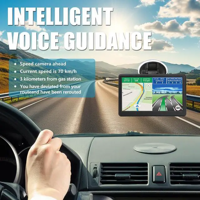 Alt view image 2 of 7 - GPS Navigation for car 2026 7-inch GPS Navigation System, Intelligent Real-time Voice Guidance, Supports Custom Route Planning for Cars, SUVs, and Trucks, and Includes Free map Updates
