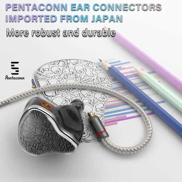 Alt view image 3 of 7 - Bmaster5 in Ear Monitor Headphone,1DD+4BA 5 Driver Musician IEM Earbud | 10mm DLC Diaphragm, Pentaconn Connector OFC Cable, Aluminum Case, Noise Isolation IEM for Drummer Audiophile (Midnight Black)