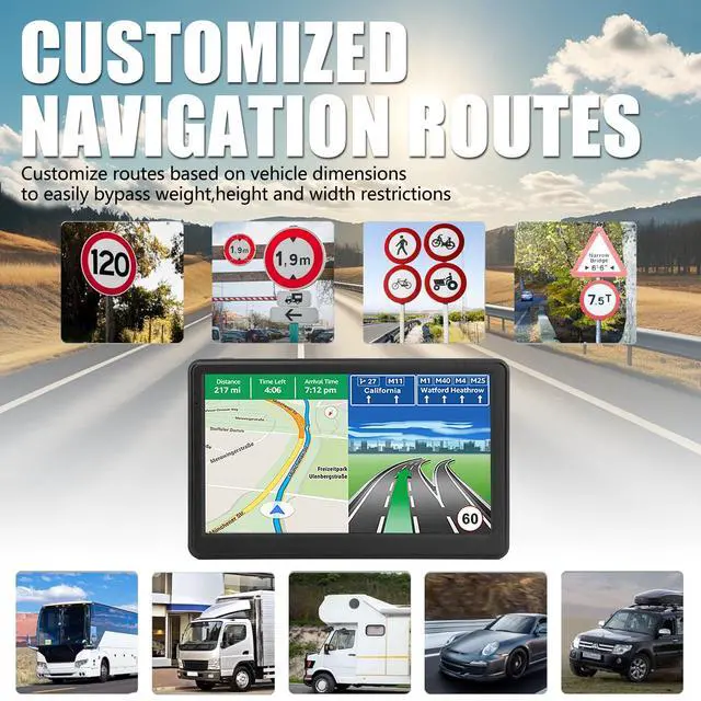 Alt view image 3 of 7 - GPS Navigation for car 2026 7-inch GPS Navigation System, Intelligent Real-time Voice Guidance, Supports Custom Route Planning for Cars, SUVs, and Trucks, and Includes Free map Updates