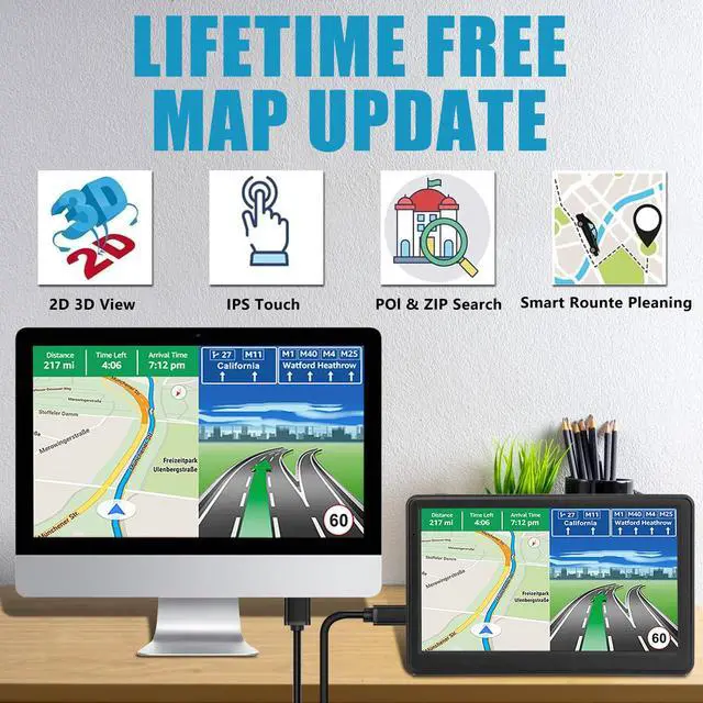 Alt view image 4 of 7 - GPS Navigation for car 2026 7-inch GPS Navigation System, Intelligent Real-time Voice Guidance, Supports Custom Route Planning for Cars, SUVs, and Trucks, and Includes Free map Updates