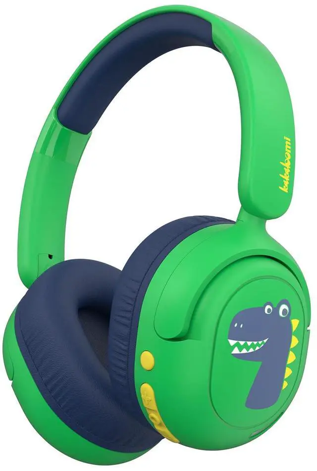 Main image of Bluetooth Kids Headphones, Wireless Headphones for Kid with Mic, 75/85/94dB Volume Limited, Includes 3.5mm Aux Cord, Foldable Dinosaur Teens Headset for School, Home, Travel, Tablet