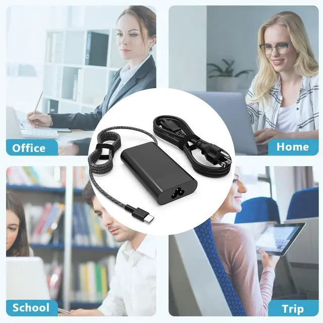 Alt view image 4 of 7 - 65W OmniBook Charger Compatible with HP OmniBook X 7 Flip 16" 14" 17.3 inch Business Laptop,Compatible with HP EliteBook/Ultra G1i 14 inch Next Gen AI PC USB Type C AC Power Adapter