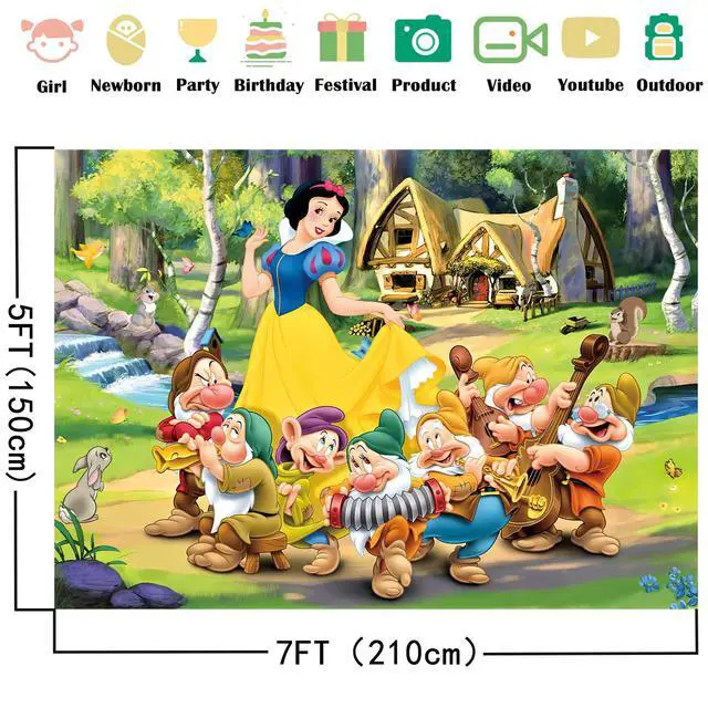 Alt view image 2 of 7 - Princess Backdrop, 7x5 FT Banner & Background for Girls' Birthday Party Theme Decor