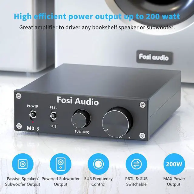 Alt view image 2 of 7 - M03 200 Watt TPA3255 Subwoofer Amplifier Mini Mono Channel Audio Power Amp for Home Theater Full-Frequency and SUB Bass Switchable with 32V/5A Power Supply