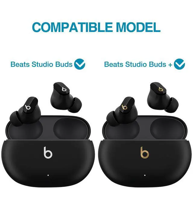 Alt view image 2 of 6 - Protective Case for Beats Studio Buds 2021, Studio Buds+ Plus 2023 Case Cover with Carabiner Keychain, Skin-Friendly TPU Shockproof Protector for Earbuds Charging Case Accessories, Black