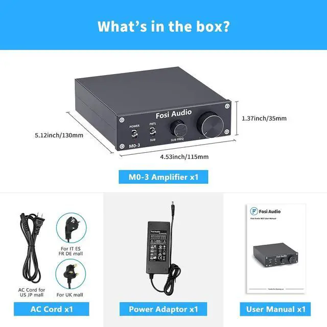 Alt view image 7 of 7 - M03 200 Watt TPA3255 Subwoofer Amplifier Mini Mono Channel Audio Power Amp for Home Theater Full-Frequency and SUB Bass Switchable with 32V/5A Power Supply