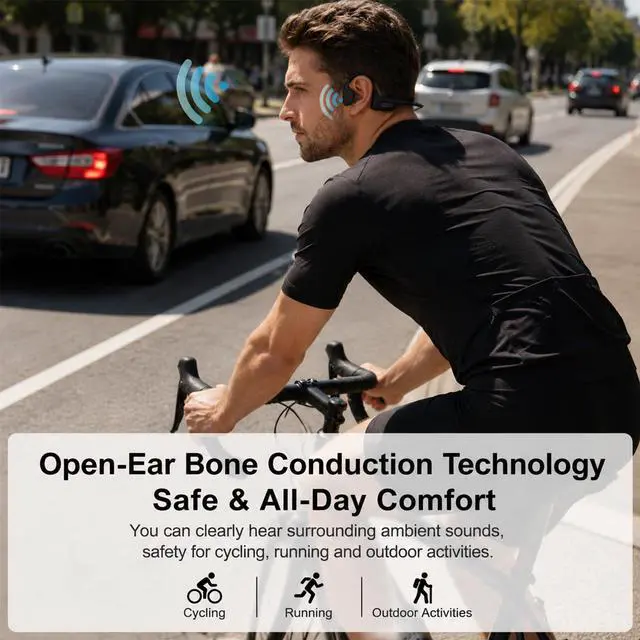 Alt view image 5 of 5 - Swimming Headphones Underwater, Bone Conduction Swimming Headphones IPX8 Waterproof Open Ear Headphones with 32GB Built-in MP3, Bluetooth 6.0 Dual Mode, Dual Device Pairing, Magnetic Charging(Black