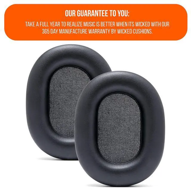 Alt view image 6 of 6 - PadZ XM5 Thick Earpads by Wicked Cushions for Sony WH-1000XM5 Headphones, Soft PU Leather, Extra Thick, Noise-Isolating Memory Foam | Black