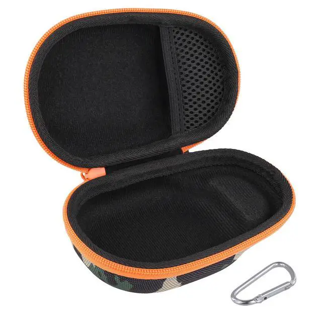 Alt view image 3 of 7 - Hard Carrying Case for JBL Clip 5 Portable Mini Speaker, Camo | 1:1 Molded Interior, Soft Anti-Static Velvet Lining, Cable Storage, Secure Fit, Carabiner, High-Density EVA Shell