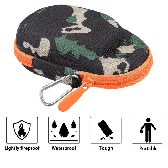Alt view image 7 of 7 - Hard Carrying Case for JBL Clip 5 Portable Mini Speaker, Camo | 1:1 Molded Interior, Soft Anti-Static Velvet Lining, Cable Storage, Secure Fit, Carabiner, High-Density EVA Shell