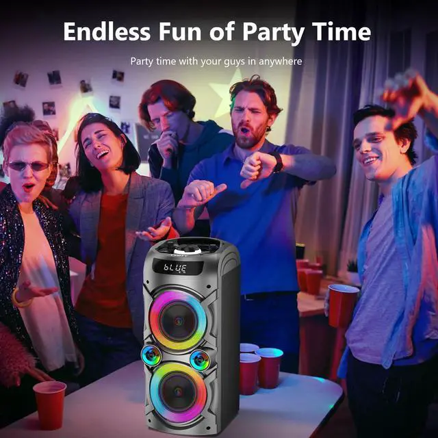 Alt view image 7 of 7 - Portable Bluetooth Speaker 100W Big Powerful Wireless Boombox TWS Pairing Loud Stereo Sound Deep Bass Large Party Speakers with Subwoofer LED Lights for Outdoor Home Camping