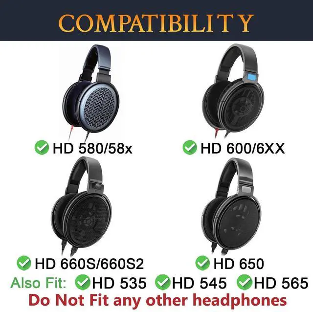 Alt view image 2 of 7 - Cooling Earpads for Sennheiser HD600/HD650/HD6XX - Black | for HD600/HD650/HD660 S/HD660 S2/HD6XX/HD58X/HD580/HD565/HD545/HD535 Headphones