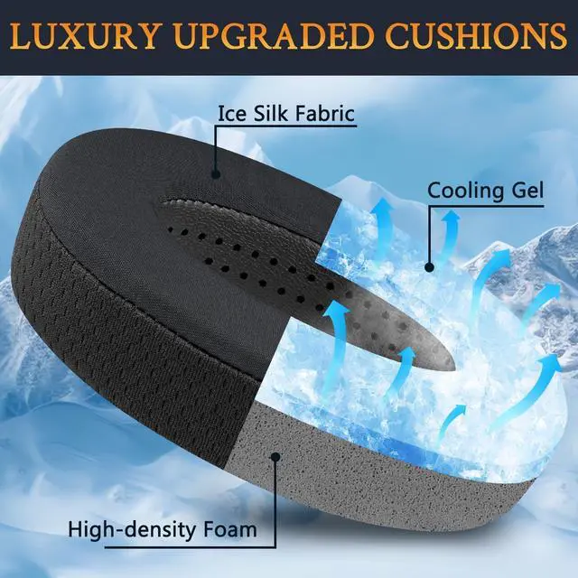 Alt view image 4 of 7 - Cooling Earpads for Sennheiser HD600/HD650/HD6XX - Black | for HD600/HD650/HD660 S/HD660 S2/HD6XX/HD58X/HD580/HD565/HD545/HD535 Headphones