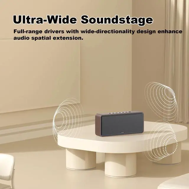 Alt view image 6 of 7 - SoundBox XL 32W Bluetooth Speaker for House 2.1 Channel with Subwoofer | Room-Filling Loud Sound,Deep Bass, 10Hr Battery, Portable for Home, BT 5.0, Support AUX / TF, TWS Wireless Pairing, Gold