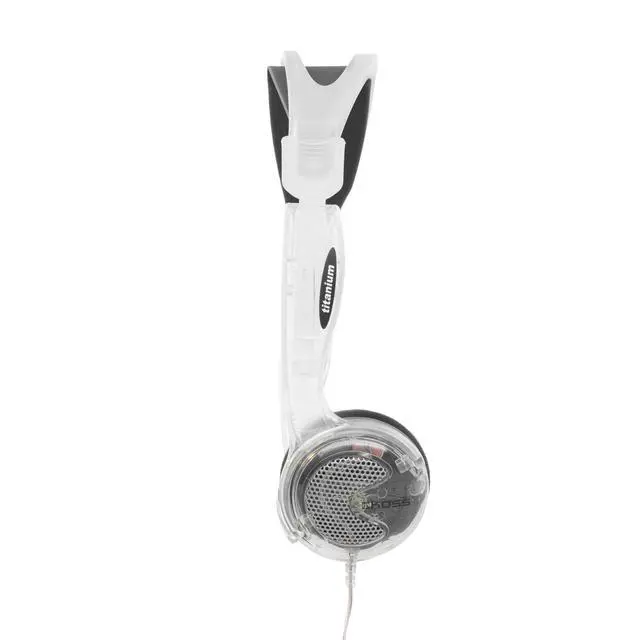 Alt view image 2 of 5 - KTXPro1 Titanium 90s Style On-Ear Headphones, Clear, Volume Control | Retro Style, Wired 3.5mm Plug, 60 ohm Dynamic Drivers