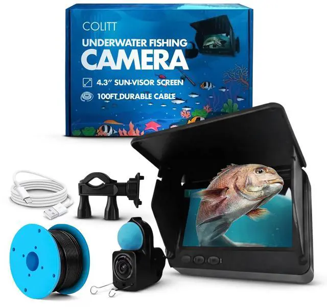 Main image of ® Underwater Fishing Camera, Portable Fish Camera, No WiFi Needed | Ice fishing camera & underwater camera for fishing, real time fish viewing, 4.3 in monitor, 100 ft cable, no wifi app needed