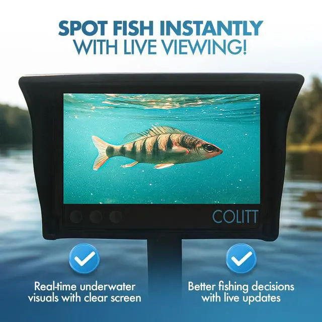 Alt view image 2 of 7 - ® Underwater Fishing Camera, Portable Fish Camera, No WiFi Needed | Ice fishing camera & underwater camera for fishing, real time fish viewing, 4.3 in monitor, 100 ft cable, no wifi app needed