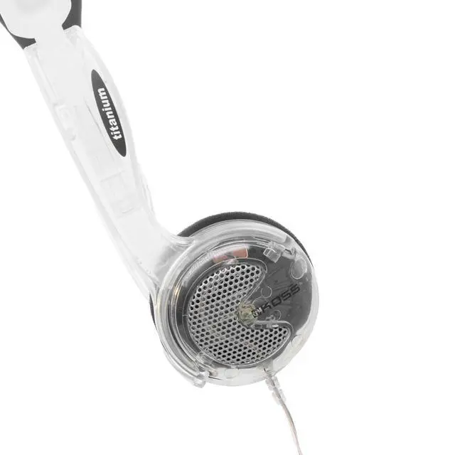 Alt view image 4 of 5 - KTXPro1 Titanium 90s Style On-Ear Headphones, Clear, Volume Control | Retro Style, Wired 3.5mm Plug, 60 ohm Dynamic Drivers