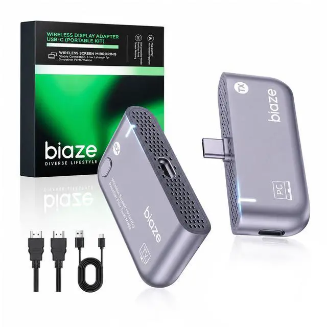 Main image of USB C Wireless Transmitter and HDMI Receiver 4K Input 1080P@60Hz Output | Plug & Play 5G+2.4G Wireless USB-C to HDMI Extender for PC/Laptop/Tablet/Phone to TV/Monitor