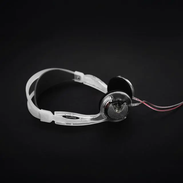 Alt view image 5 of 5 - KTXPro1 Titanium 90s Style On-Ear Headphones, Clear, Volume Control | Retro Style, Wired 3.5mm Plug, 60 ohm Dynamic Drivers