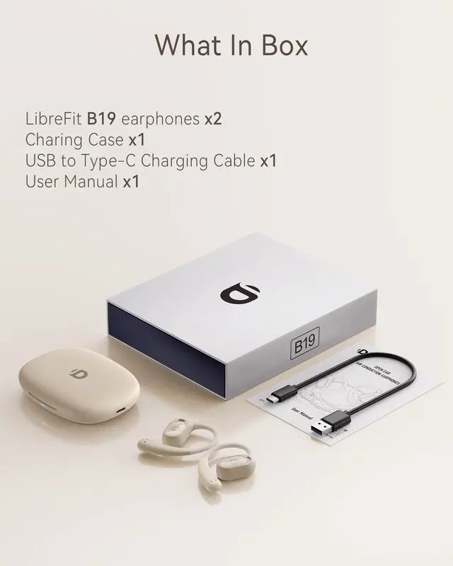 Alt view image 7 of 7 - Open Ear Earbuds, True Wireless Open Ear Headphones with Earhooks, Air Conduction earphones, Touch Control, Dual Noise-Cancelling Mics, Up to 30 Hours Power with Case, IPX5, Workouts, Yoga, Running