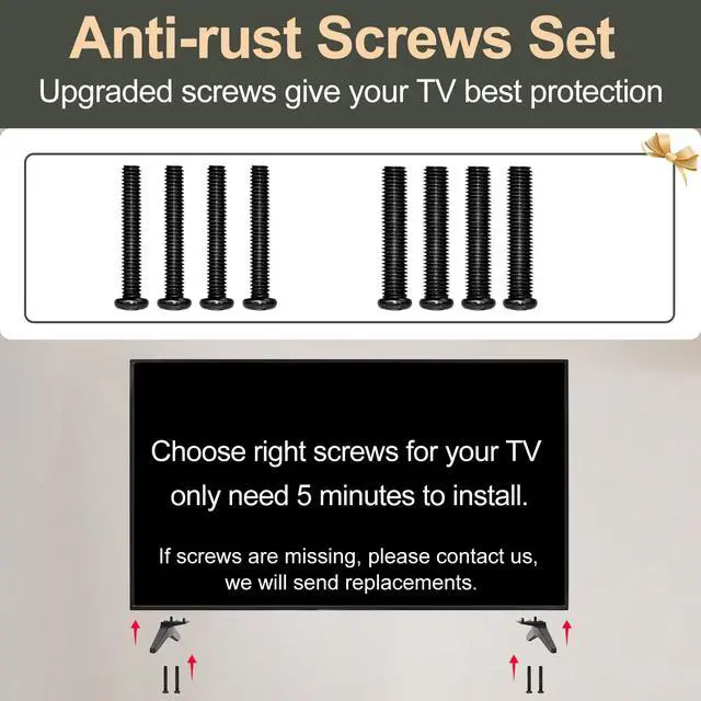 Alt view image 5 of 7 - Stand for LG TV Legs Replacement, TV Stand Legs Only for LG 55UK6500 55UJ6540 55UM7300 55UN6900 55LJ5500UA 49UJ6300 49UK6300 49UM7300 49UN6900 50UK6300 50UK6500 50UN6900, Only for Models We List