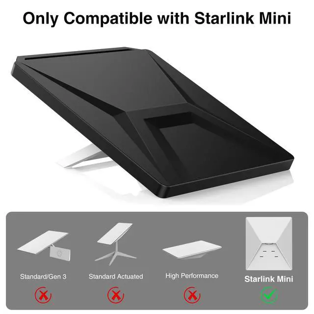 Alt view image 7 of 7 - Starlink Mini Protective Cover Case, Starlink Mini Accesories, Waterproof Silicone Satellite Dish Protector Anti-Hail & Shockproof, Portable for Roof RV Boat Outdoor (Black)