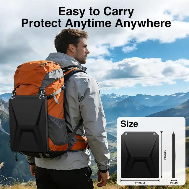 Alt view image 6 of 7 - Starlink Mini Protective Cover Case, Starlink Mini Accesories, Waterproof Silicone Satellite Dish Protector Anti-Hail & Shockproof, Portable for Roof RV Boat Outdoor (Black)