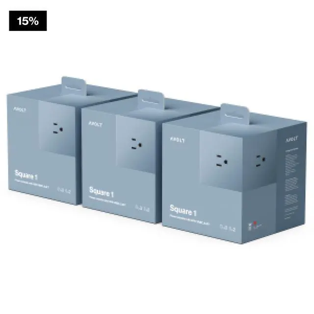 Alt view image 2 of 7 - Square 1 Decorative Power Strip Cube, 3 AC Outlets, Magnetic Desk | Decorative desk power cube with magnetic adhesive mount. USB-C charging extension cord for modern home office and bedside