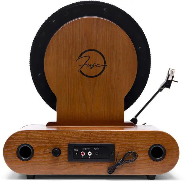 Alt view image 7 of 7 - Vert Vertical Vinyl Record Player | FM Radio, Bluetooth, AUX, USB | Alarm Clock | Audio Technica Cartridge | Full Range Speakers | Vintage Mid Century Modern | Handcrafted Ashtree Wood