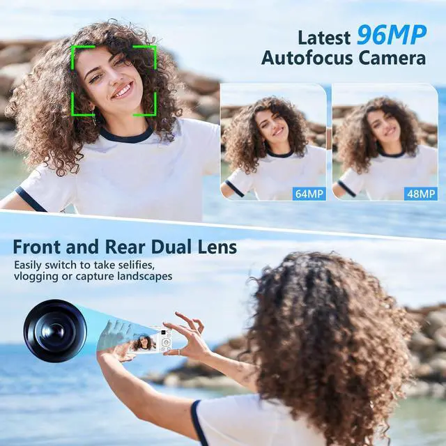 Alt view image 4 of 7 - 5K 96MP Digital Camera for Photography, 6X Optical Zoom Point Shoot Camera | Autofocus Vlogging Camera for YouTube, 64GB Card, Selfie Lens, Flash, Anti-Shake, Compact Small Travel Cameras for Beginner