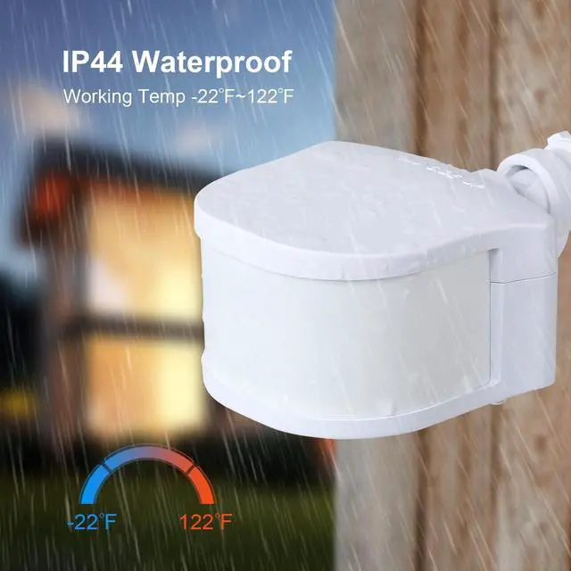 Alt view image 6 of 7 - 240° & 360° Replacement Motion Sensor, Adjustable Time & Detection Sensitivity Up to 70 Feet Range, 4 Working Modes Outdoor Motion Detector for Security Floodlight, White, UL Listed