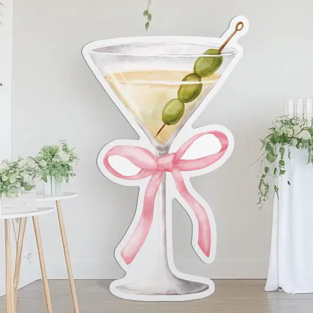Main image of 4ft a Tini Bit Older Birthday Decorations Pink Martini Party Backdrop Birthday Party Cardboard Cutouts Decor for Women Bar Wedding Bridal Shower Supplies