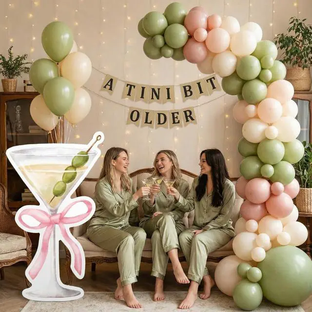 Alt view image 3 of 7 - 4ft a Tini Bit Older Birthday Decorations Pink Martini Party Backdrop Birthday Party Cardboard Cutouts Decor for Women Bar Wedding Bridal Shower Supplies