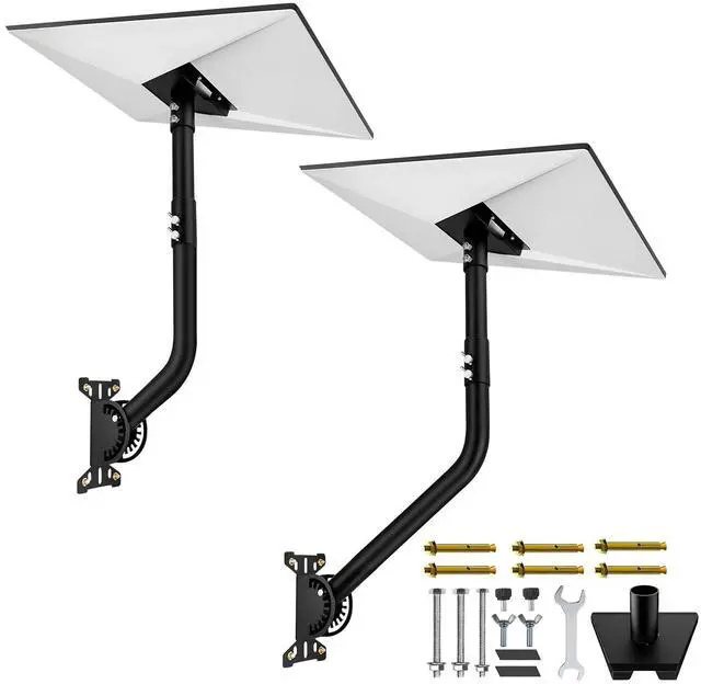Main image of Gen 3 Wall Mount for Starlink Standard 4/4X/V3 Dish, Heavy Duty Alloy Steel Bracket with 8 & 10 Inch Extension Pole, Weatherproof Roof Mount Kit with Installation Hardware, Black (One Set)
