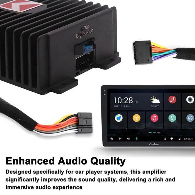 Alt view image 2 of 7 - 4-Channel Full-Range Amplifier, 80Wx4 Audio Modification Power Amplifier Digital Sound Processor Class A/B for Android Car Player