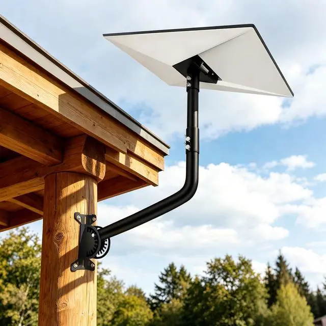 Alt view image 6 of 7 - Gen 3 Wall Mount for Starlink Standard 4/4X/V3 Dish, Heavy Duty Alloy Steel Bracket with 8 & 10 Inch Extension Pole, Weatherproof Roof Mount Kit with Installation Hardware, Black (One Set)
