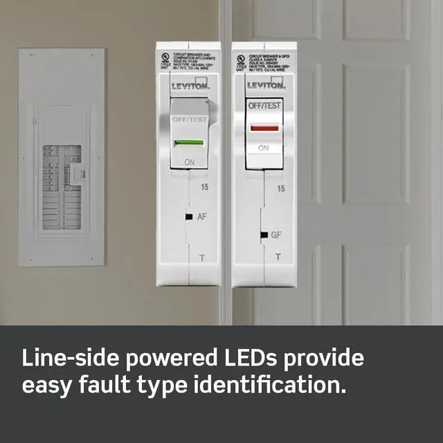 Alt view image 5 of 6 - LSPD2-T Surge Protective Device with Two 20A 1-Pole Plug-On Standard Branch Circuit Breakers, Thermal Magnetic, 120/240 VAC, White