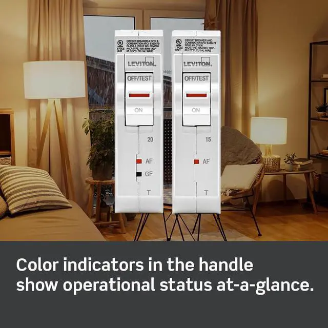 Alt view image 4 of 6 - LSPD2-T Surge Protective Device with Two 20A 1-Pole Plug-On Standard Branch Circuit Breakers, Thermal Magnetic, 120/240 VAC, White