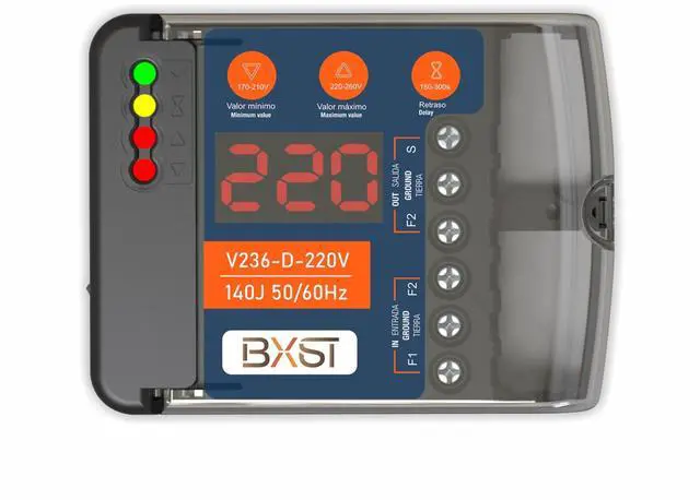 Main image of Heavy Duty Wiring Surge Protector with LED Display Adjustable Voltage & Delay Protection, 220V, 30A, 6600W Max, 140J Surge Protection for Refrigerators, Air Conditioning, Motors, Pumps