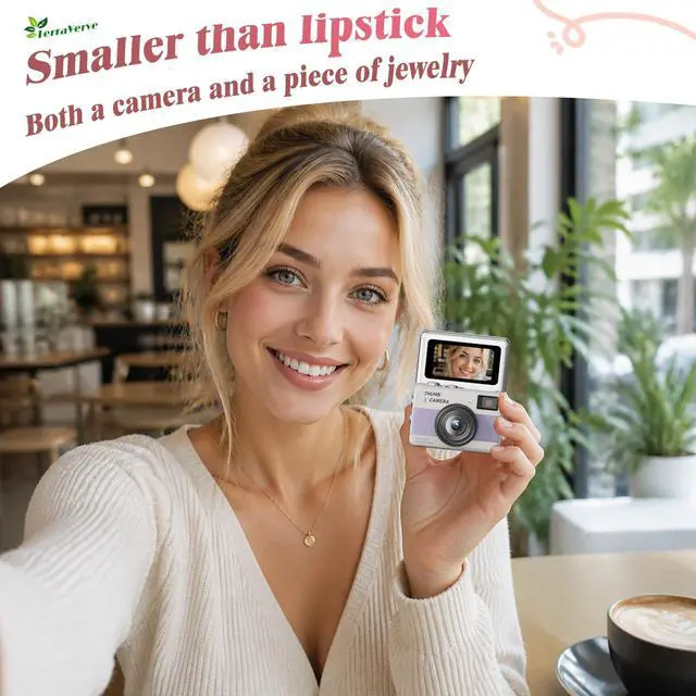 Alt view image 4 of 7 - Mini Keychain Camera - HD Thumb Camera, 1.47-inch Flip Screen | Multiple Shooting & Recording Modes | Portable Digital Camera with SD Card for Travel, Party | Ideal Fashion Pendant Gift
